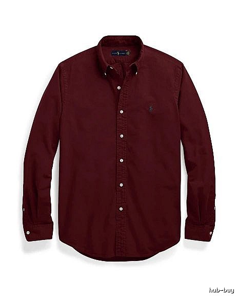 Ralph Lauren Burgundy Red Button-Down Shirt Daily Styling