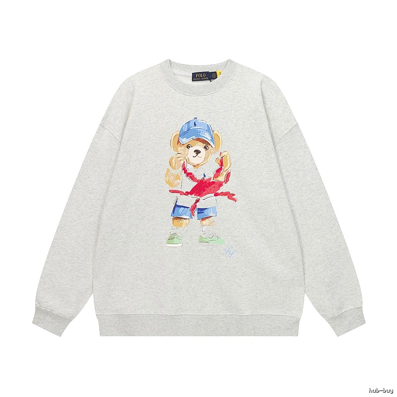 Ralph Lauren cartoon bear light gray sweatshirt