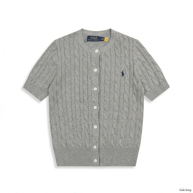 Ralph Lauren knitted retro-style grey cardigan