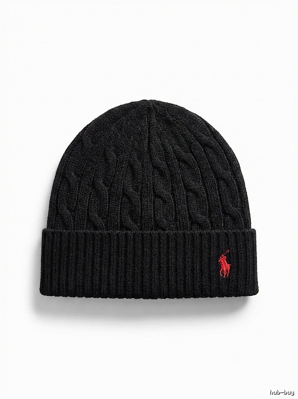 Ralph Lauren Polo Black Trendy Brand Knitted Hat