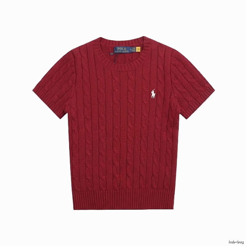 Ralph Lauren Polo Series Retro Style Burgundy Knitted Sweater
