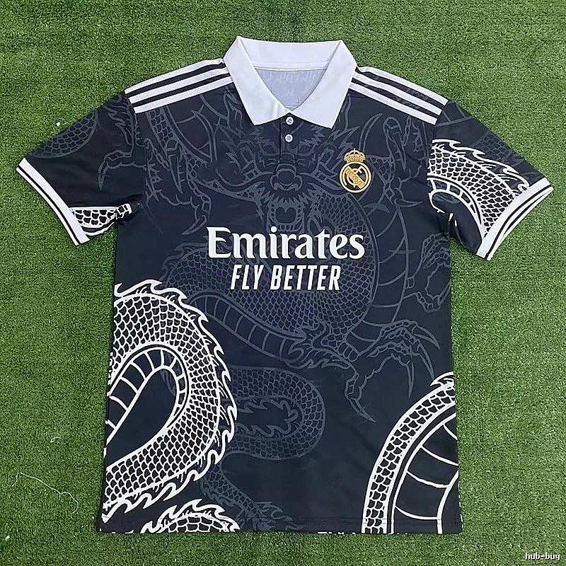 Real Madrid Black Dragon Soccer Jersey Daily Styling