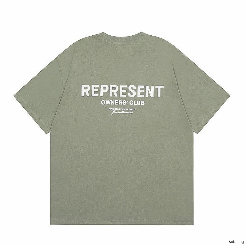 Represent Army Green Style 868 Owners Club T-Shirt Signature Detail Logo