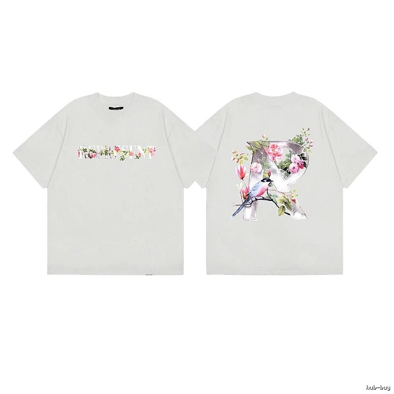 Represent Floral Retro Style Light Grey Short Sleeve T-Shirt