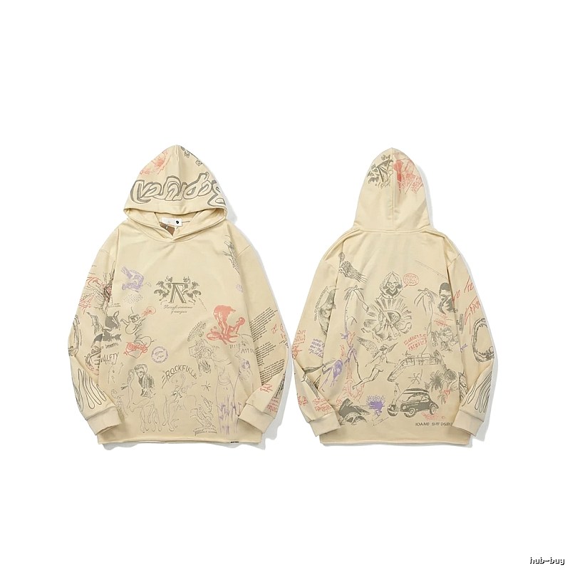 Represent Graffiti Style Beige Hoodie