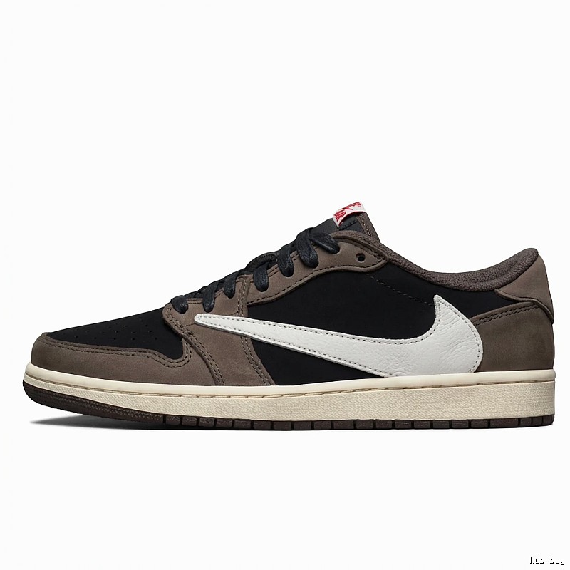 Retro-style black and grey Air Jordan 1 sneakers.