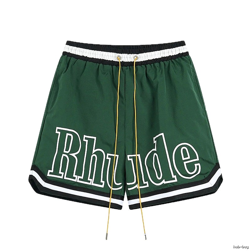 RHUDE sporty dark green shorts