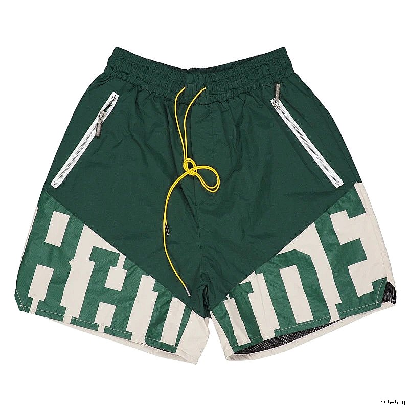RHUDE sporty green shorts
