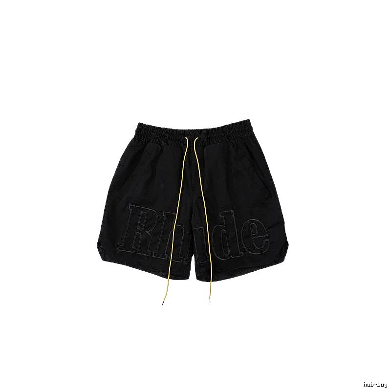 RHUDE trendy brand casual black shorts