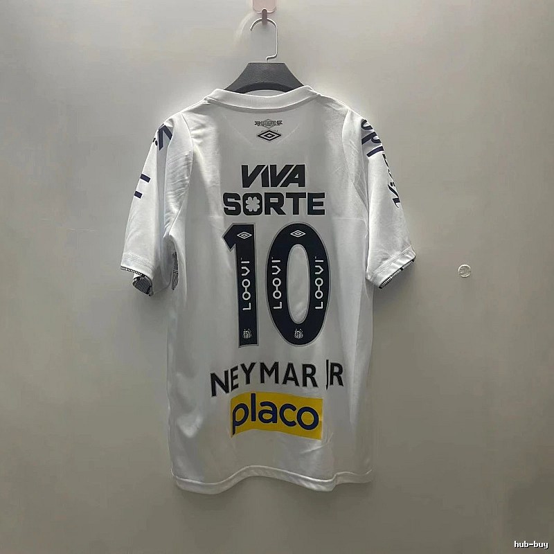 Santos Classic Neymar Jr #10 soccer jersey White Football Sponsor for Daily Styling