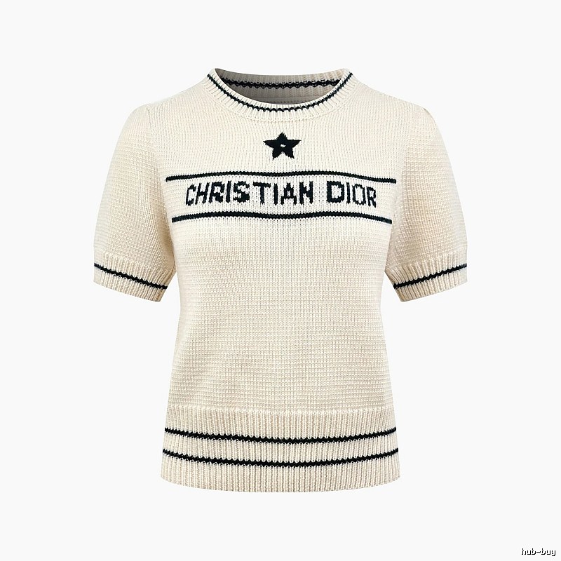 Short Sleeve Knit Sweater in Black by Dior