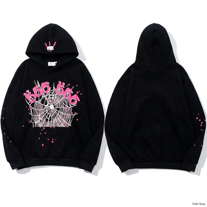 Sp5der Trendy Black Hoodie