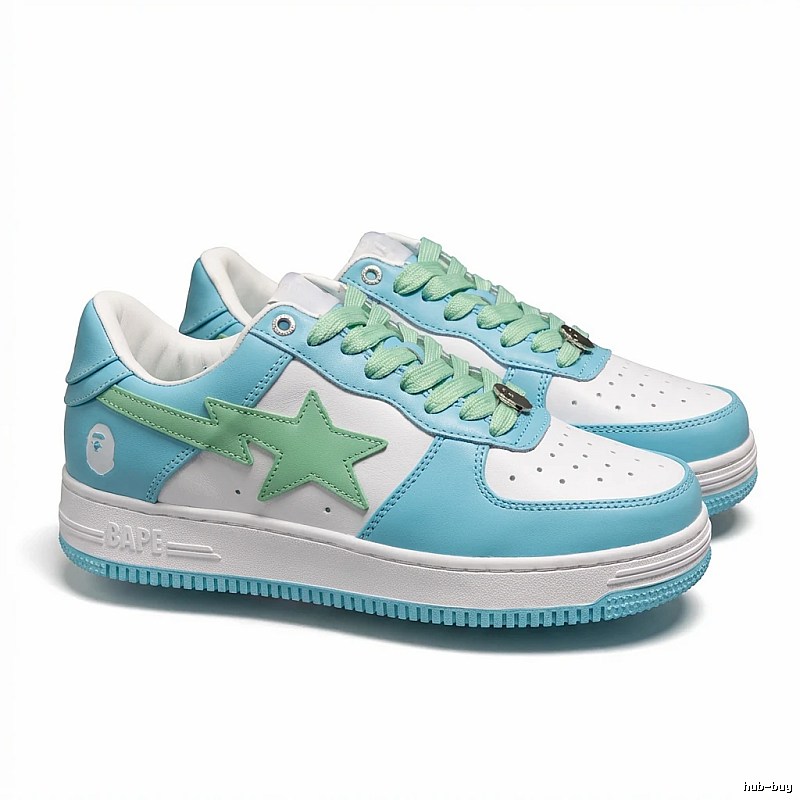 Star Bape Trendy Blue and White Shoes