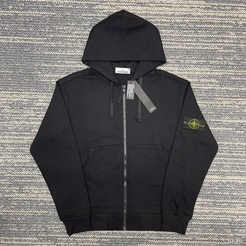 Stone Island Black Zip Hoodie Daily Styling