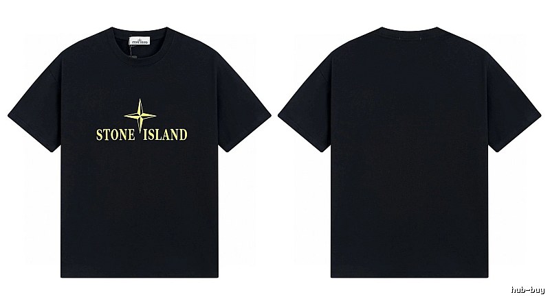 Stone Island Compass Print Street Style Black T-Shirt