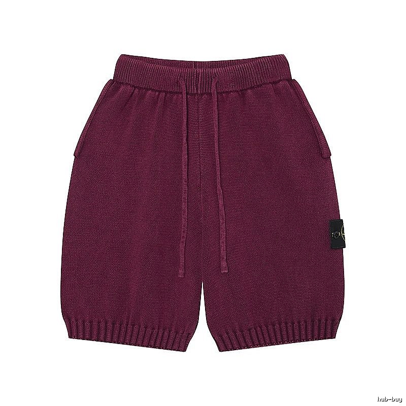Stone Island Knit Casual Style Burgundy Shorts