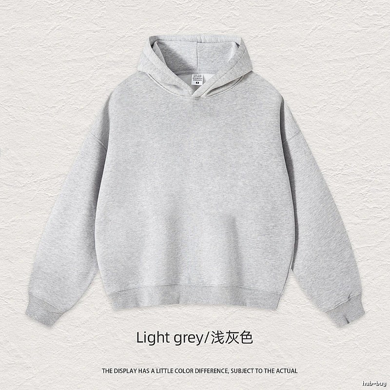 Streetwear Blank pullover hoodie Black Minimal A with Logo Accent