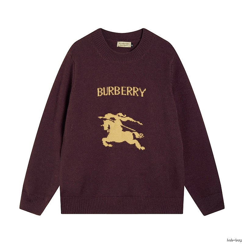 Streetwear Rotation Wool Knit Sweater by Burberry with Graphic Lettering
