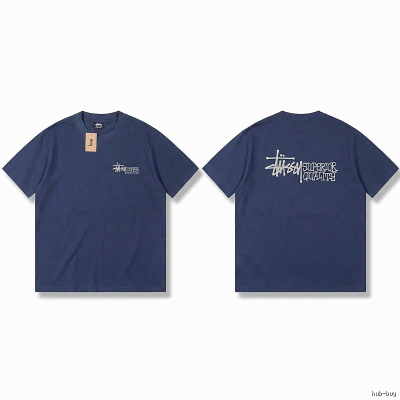 Stussy basic casual dark blue T-shirt