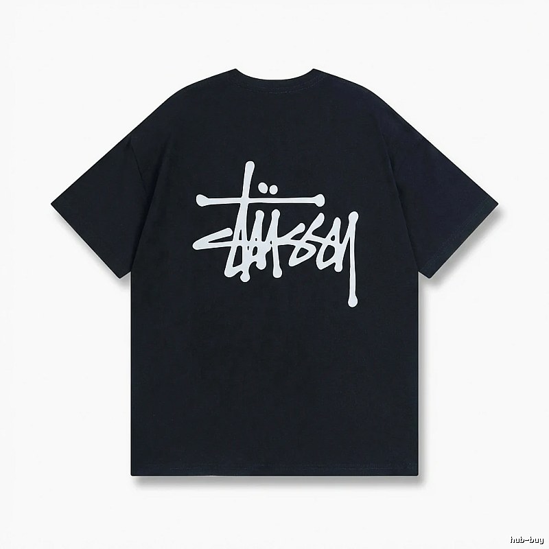 Stussy basic street style black T-shirt