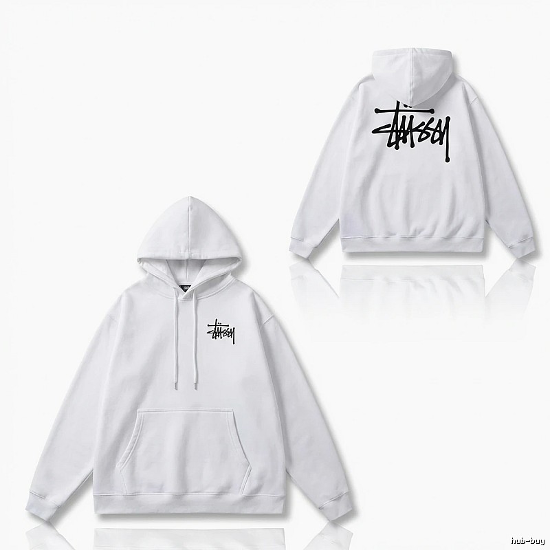 Stussy basic style simple white sweatshirt