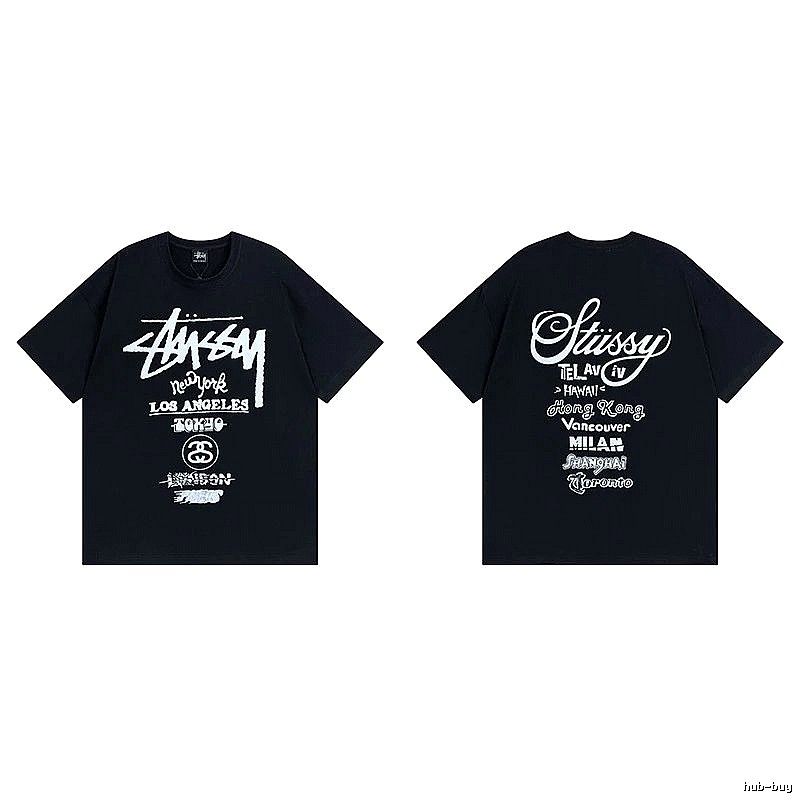 Stussy Black Spider Graphic T-Shirt Bold Graphic Logo