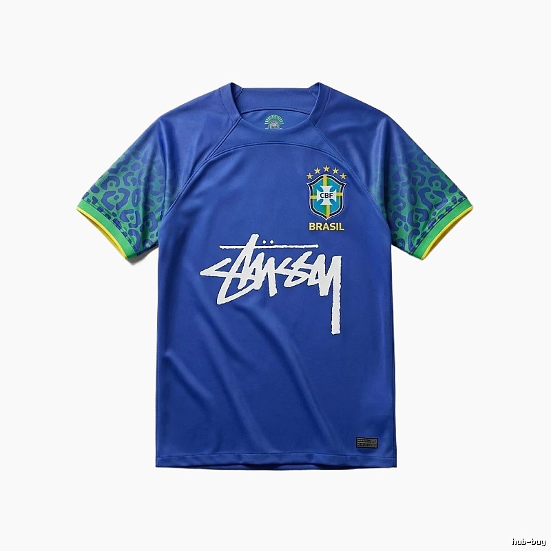 Stussy Brazil National Team Co-branded Blue T-shirt
