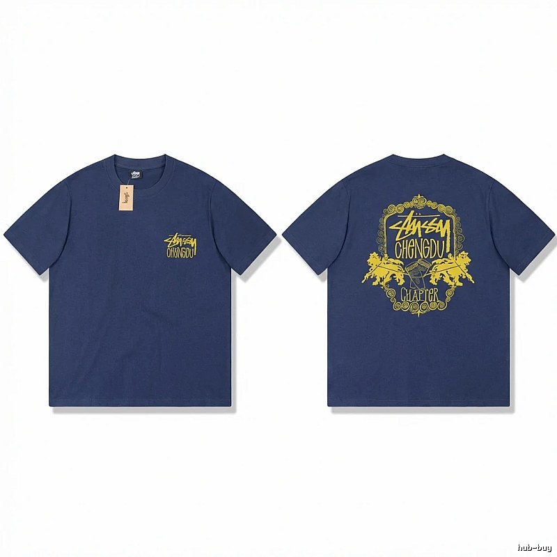 Stussy Chengdu Series Deep Blue Trendy T-shirt