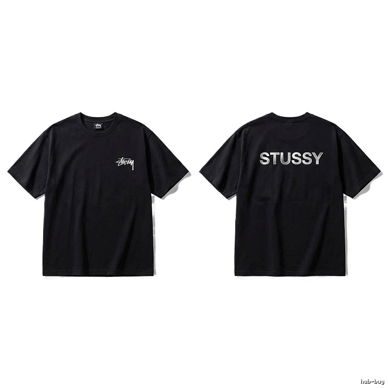 Stussy classic black trendy T-shirt