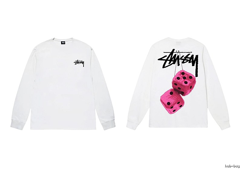 Stussy Dice Pattern White Long-sleeve Shirt