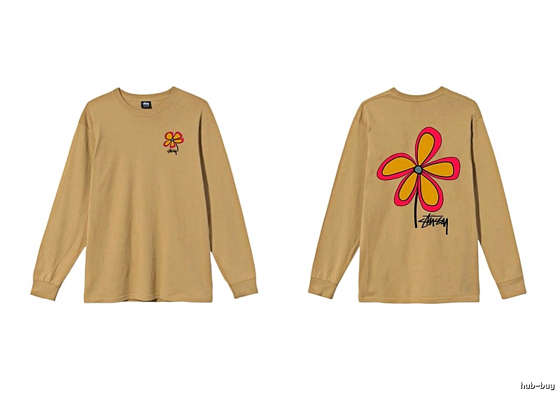 Stussy Floral Casual Khaki Long-Sleeve