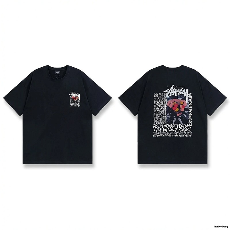 Stussy Floral Style Black T-shirt