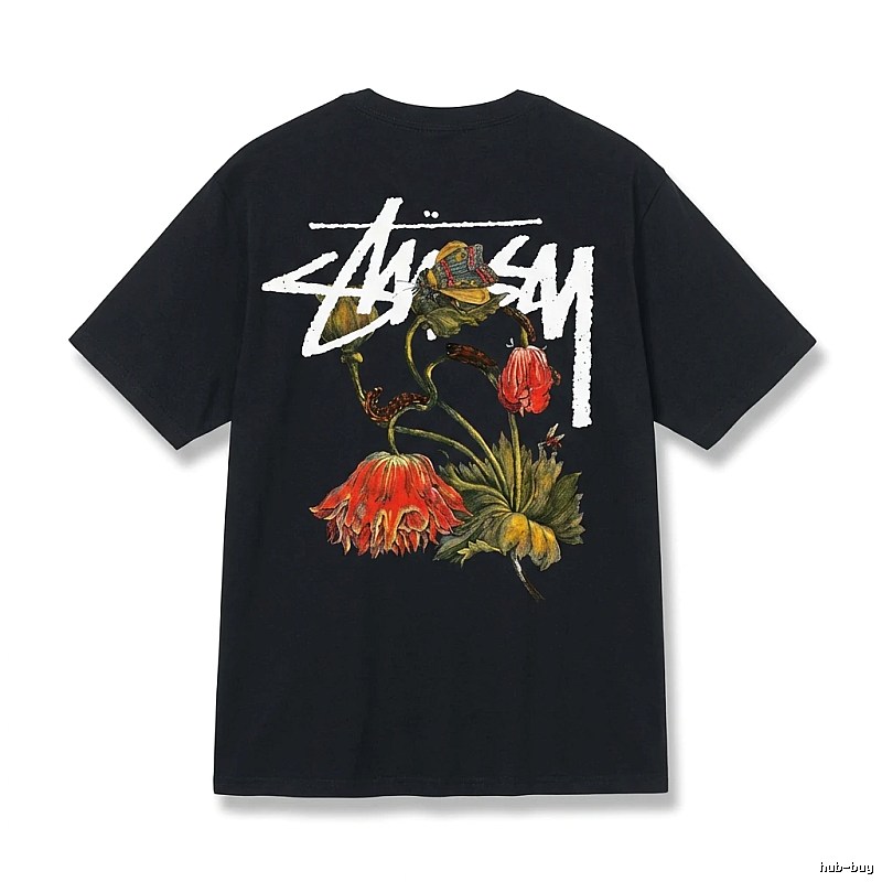 Stussy Floral Style Black T-shirt