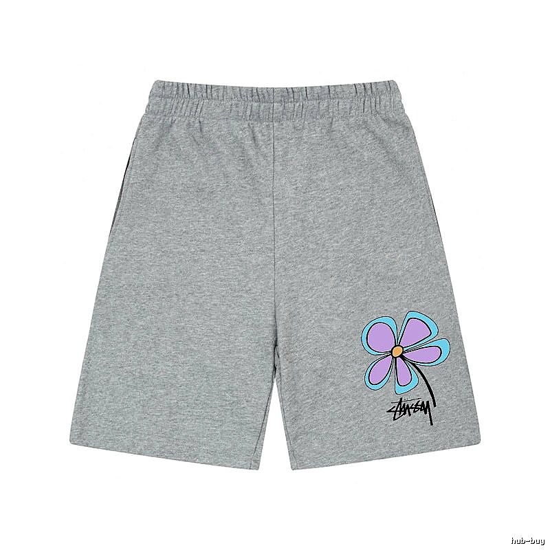 Stussy floral-style gray shorts
