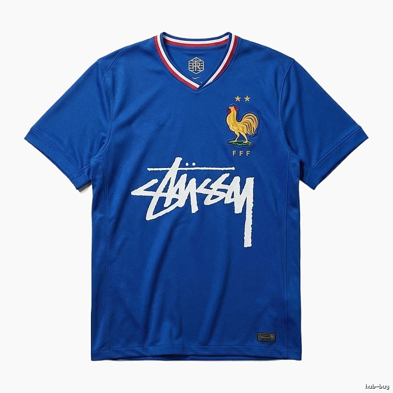 Stussy France National Team Co-branded Blue T-shirt