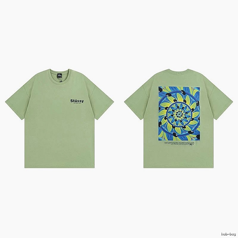 Stussy Green Spider Graphic T-Shirt Outdoor Days Logo