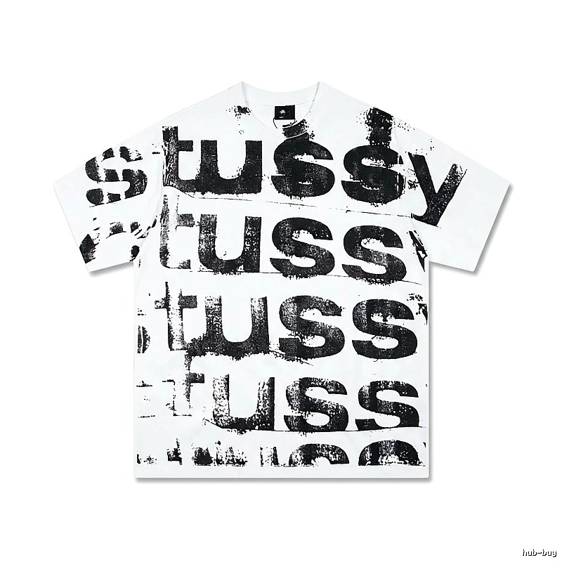 Stussy letter print white T-shirt