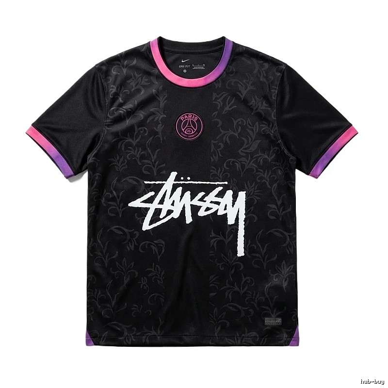 Stussy Paris Co-branded Style Black T-shirt