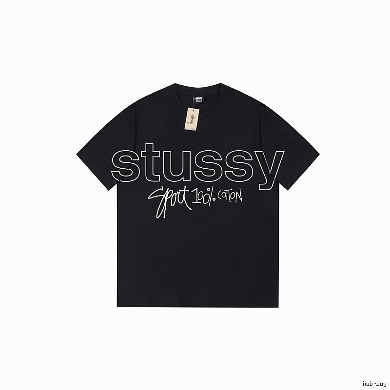 Stussy Premium Style Graphic T-shirt Black White Stussy for Resort Outfits