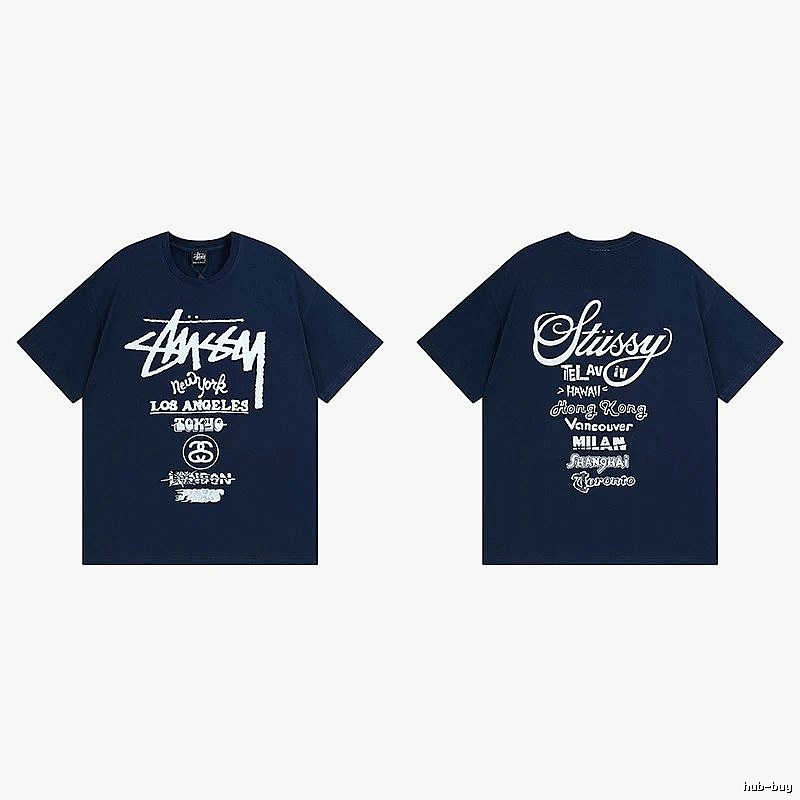Stussy Simple Logo Finish Spider Graphic T-Shirt Minimal Look