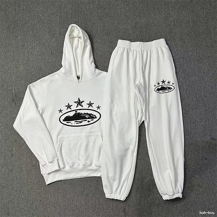 Stussy Star-Detail Set Premium-Style Finish White Tracksuit Set Warm Weather Logo
