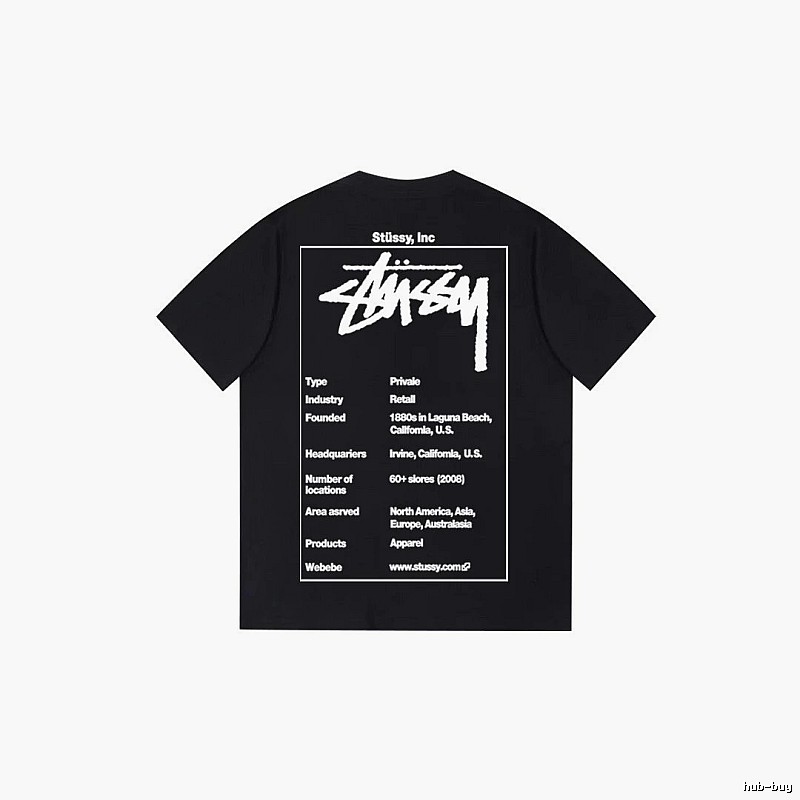 Stussy Travel Graphic T-shirt Black White Stussy with Modern Look