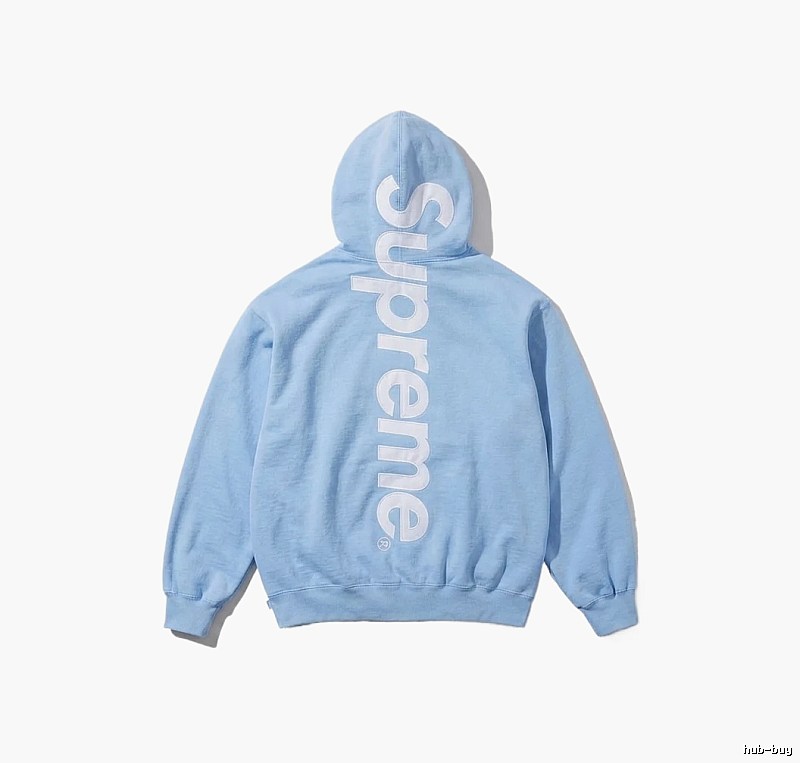 Supreme basic style, simple style, light blue hoodie