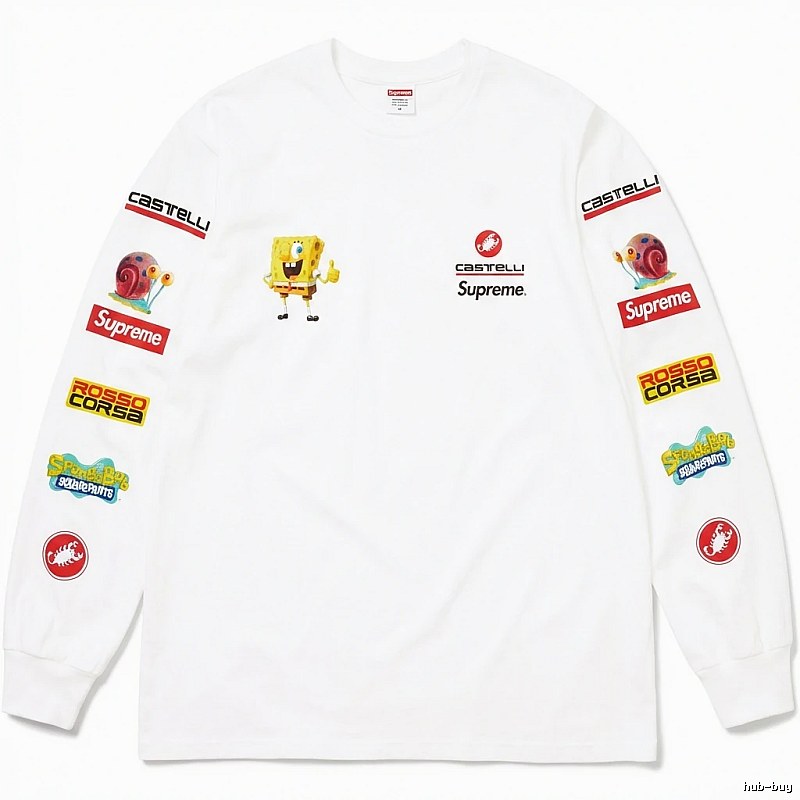 Supreme cartoon trendy white sweatshirt