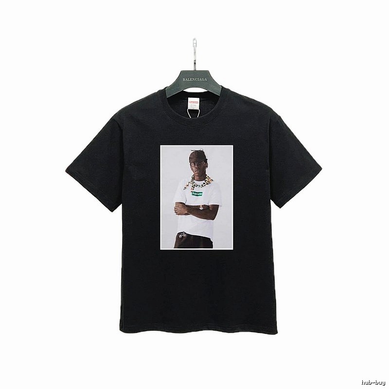 Supreme Portrait Print Street Style Black T-Shirt