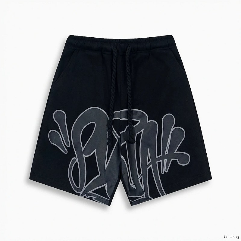 SynaWorld Graffiti-style Black Shorts