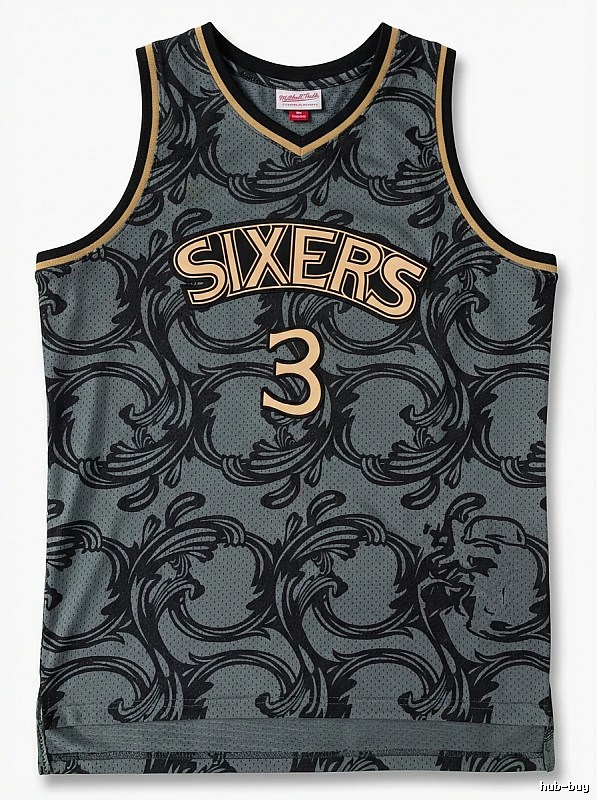 The retro-style No. 3 Allen Iverson jersey of Philadelphia.