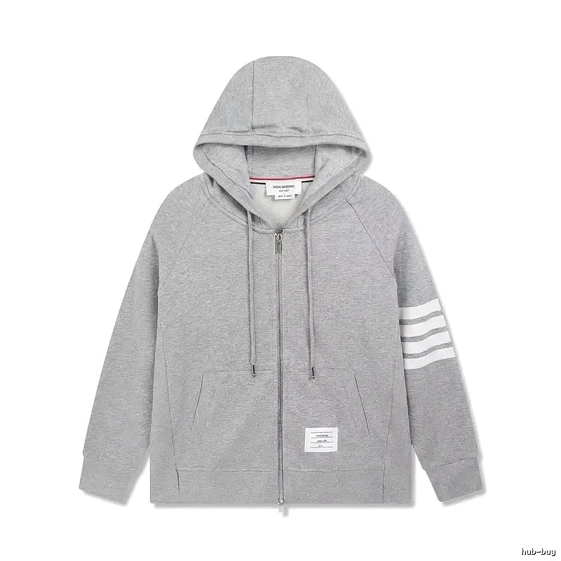 Thom Browne's classic grey hoodie