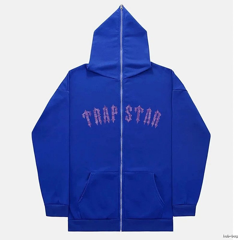 Trapstar Monogram Graphic zip hoodie Black Zip Pink for Layered Styling