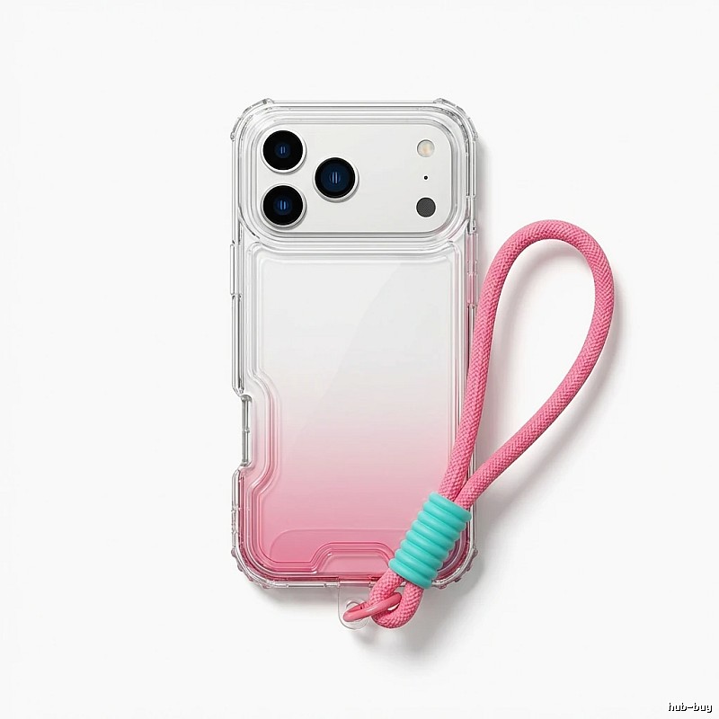 Trendy brand transparent gradient style iPhone case